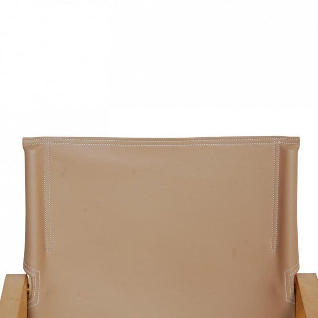 Safari Chair in Leather by Kaare Klint For Sale - Image 5 of 10