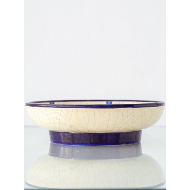Blue Vintage French Art Deco Cloisonné Enamel Bowl with Daisies from Manufacture Des Emaux De Longwy, 1930 For Sale - Image 8 of 13