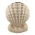 Vintage Japanese Shell Ceramic Vase or Planter in Ivory Crackle Glaze For Sale