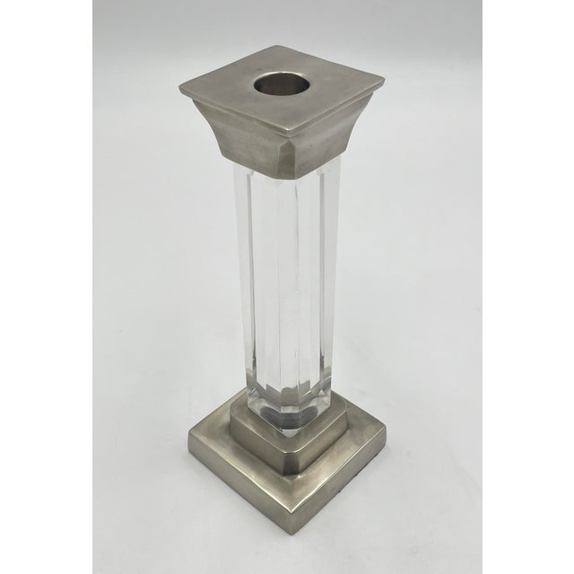 1970s Set of 3 Signed Lucite & Aged Nickel Candle Holders by Charles Hollis Jones, Usa For Sale - Image 11 of 18