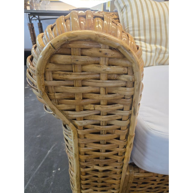 Ralph Lauren Bamboo Woven Tub Chairs and Ottoman/Table- A Set For Sale - Image 10 of 10