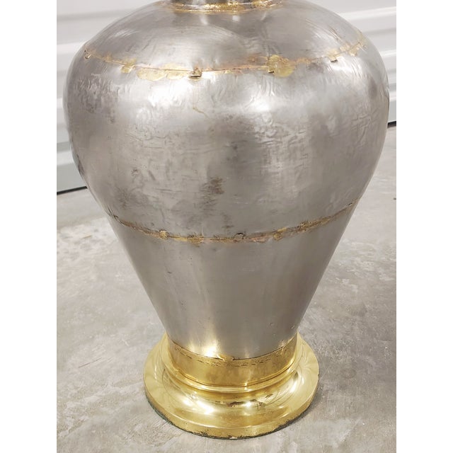 Vintage Handcrafted Metal & Brass Table Lamps-a Pair For Sale - Image 11 of 15