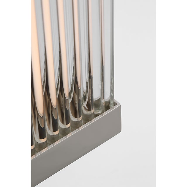 Visual Comfort Chapman & Myers for Visual Comfort Signature Vance 14" Sconce in Polished Nickel with Clear Glass Rods For Sale - Image 4 of 8