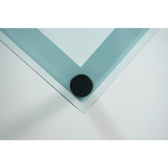 Blue LC 10 Side Table attributed to Le Corbusier, Charlotte Perriand and Pierre Jeanneret for Cassina, 1980s For Sale - Image 8 of 16