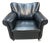 Art Deco Black Leather Club Chair, 1950s For Sale