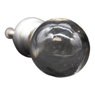 Vintage Clear Ball Shaped Glass Nickel Cabinet Knob For Sale