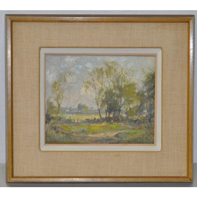 Gray Wayne Morrell (American, 1923-2013) New England Country Landscape W/ Figures C.1970 For Sale - Image 8 of 8