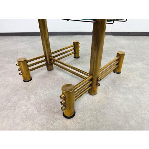Hungarian Postmodern Brass and Smoked Glass Rolling Hi-Fi Media Stand, 1970s For Sale - Image 11 of 13