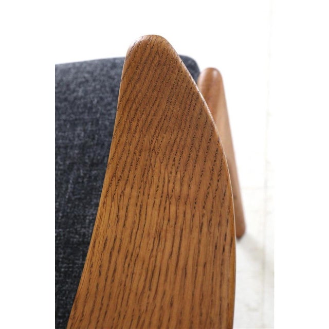 Oak Wing Chair attributed to Kurt Østervig for Rolschau Møbler, 1950s For Sale - Image 10 of 18