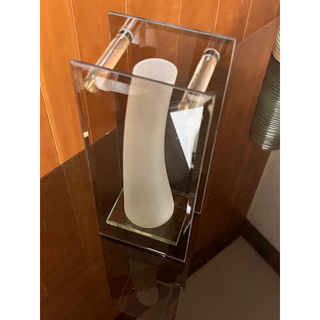 Italian Modernist Architectural Glass Bud Vase For Sale - Image 9 of 14