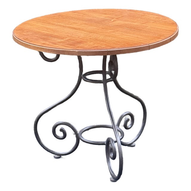 Ethan Allen Legacy Iron and Wood End Table For Sale