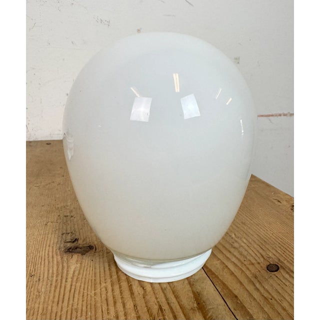 White Vintage Porcelain and Milk Glass Ceiling Light, 1960s For Sale - Image 8 of 14