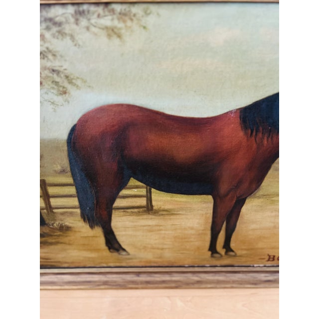 19th Century, American School Folk Art "Baby" Horse O/C - Signed For Sale - Image 4 of 9