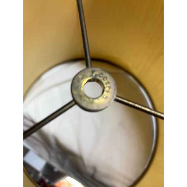 Vintage Cowhide Leather Ginger Jar Table Lamp With Frederick Cooper Shade For Sale - Image 4 of 9