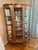Antique Oak Curved-Glass China Cabinet For Sale - Image 6 of 9