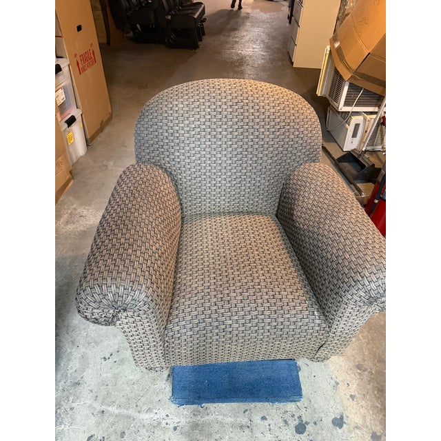 Elegant Custom designed vintage Donghia club chair with matching ottoman purchased approximately 30 years ago through NYC...