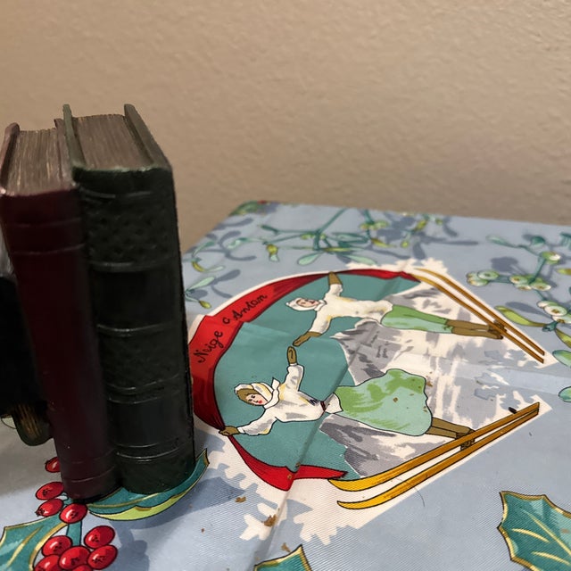 French Art Deco Hand-Painted Harlequin "The Thinker" Jester Bookend For Sale - Image 10 of 10