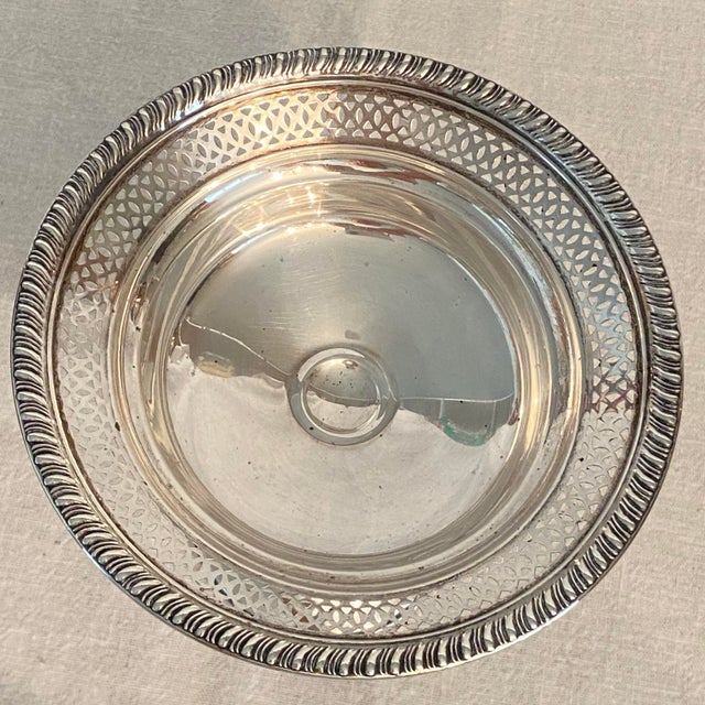 Vintage Tarlton Silver Corporation sterling silver weighted bottom bon-bon dish with pedestal base and pierced work design...