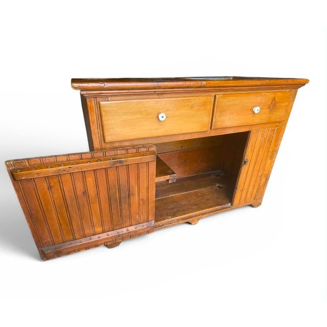 Farmhouse Antique Bead Board Dry Sink For Sale - Image 3 of 12