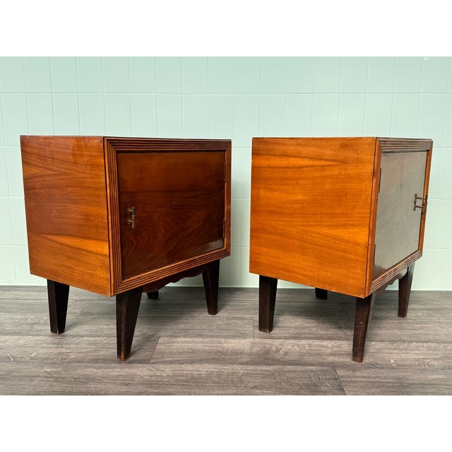 1950s Vintage Italian Bedside Tables, 1950s, Set of 2 For Sale - Image 5 of 18