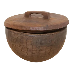 Vintage Carved Wood Naga Bowl