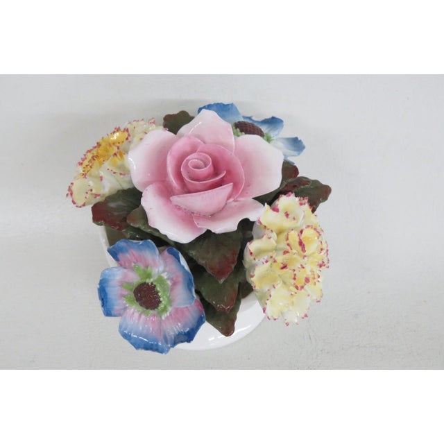 Late 20th Century Cotsworld English Bone China Floral Arrangement Pedestal Bowl Figurine 5053b For Sale - Image 5 of 11