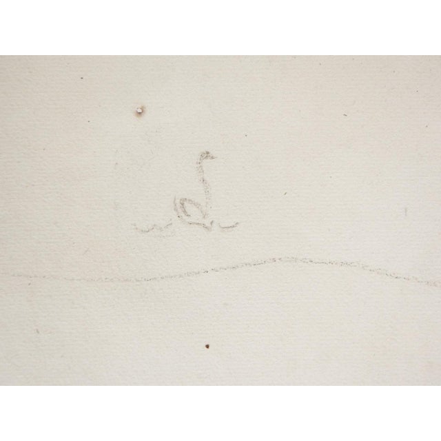 Late 19th century pencil and charcoal on cream laid paper study drawing of cats. Signed with a sylized drawing of a swan...