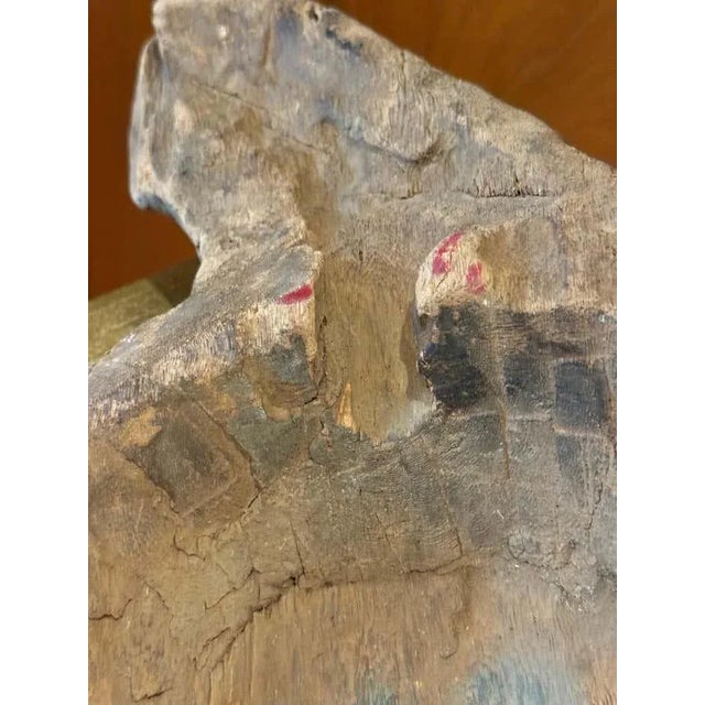 Red Southeast Asian Folk Art Wooden Mask For Sale - Image 8 of 8