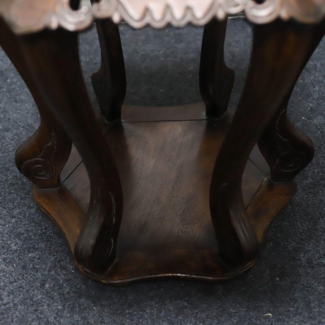 Pair of Huali Rosewood Hexagonal Plant Stands Inlaid With Mother-of-Pearl For Sale - Image 10 of 10