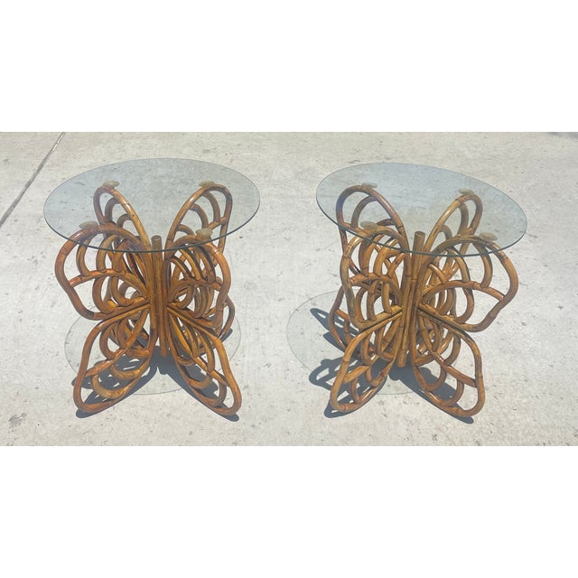 Special pair of the cutest side tables! Boho-chic at its finest, these sweet little vintage gems are constructed from...