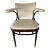 Mid 20th Century Bentwood Mid-Century Cream Leather Armchair With Nail-Head Details For Sale