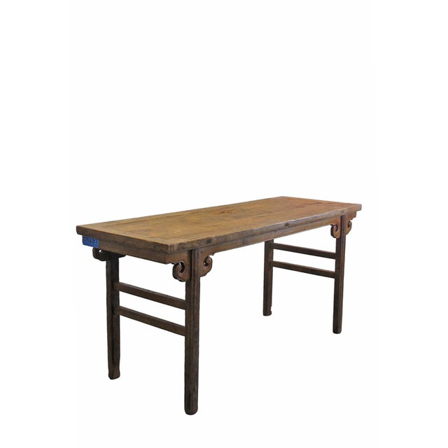 This 19th century table is made from solid elm wood, assembled using traditional mortise and tenon joinery. The...