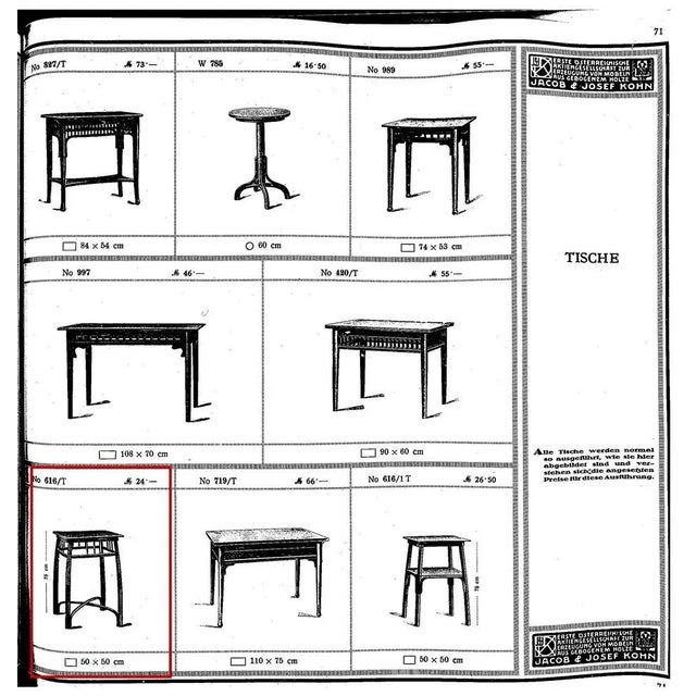 Art Nouveau Waiting Table in Mahogany by J.& J. Kohn, Austria, 1900s For Sale - Image 9 of 10