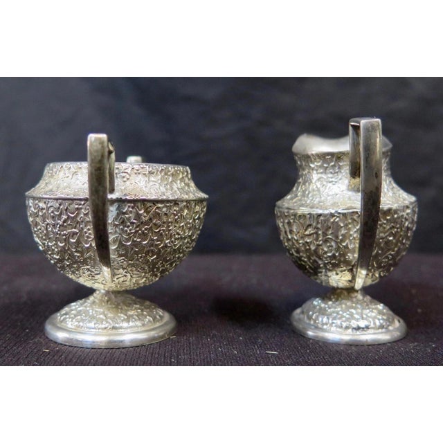Early 20th Century JWR Miniature Decorated Sterling Sugar & Creamer - A Pair For Sale - Image 9 of 9