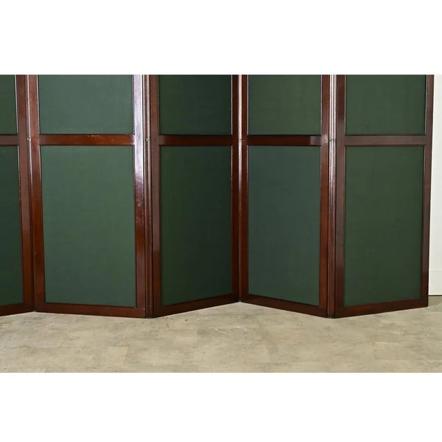 English 19th Century Mahogany and Fabric Folding Screen Room Partition For Sale In Baton Rouge - Image 6 of 12