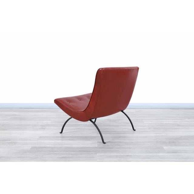Mid-Century Leather and Iron "Scoop" Lounge Chairs by Milo Baughman, 1950s For Sale - Image 11 of 13