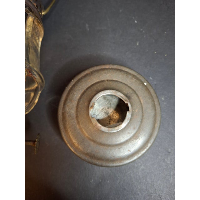 Antique 1870s Brass Skater’s Lantern – Clear Glass Globe & Original Burner For Sale - Image 13 of 15