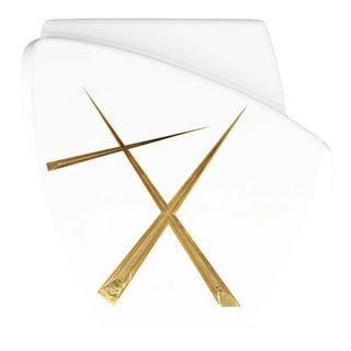 Agostina Line 1 Arctic White/Gold Side Table from Eje-Design For Sale
