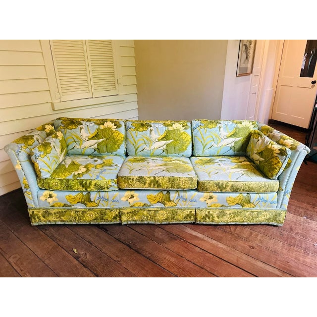 Such a stunning fabric! This beautifully made sofa is heavy and made to last. The fabric is a beautiful coastal print with...