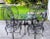 Black Salterini Patio Set Wrought Iron Table Peacock 4 Chairs Mid 20th C. For Sale - Image 8 of 11