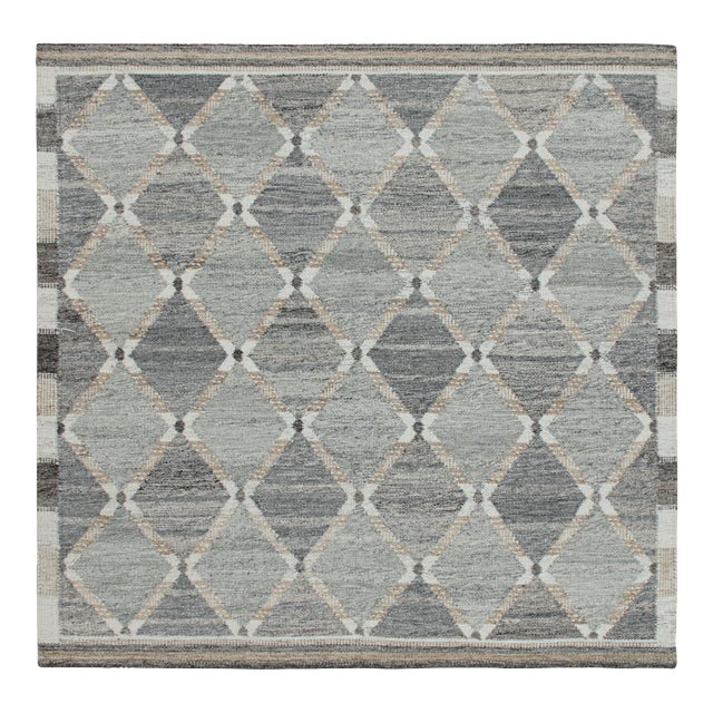 Rug & Kilim’s Custom Scandinavian Outdoor Rug With Geometric Pattern - 6'x9' For Sale