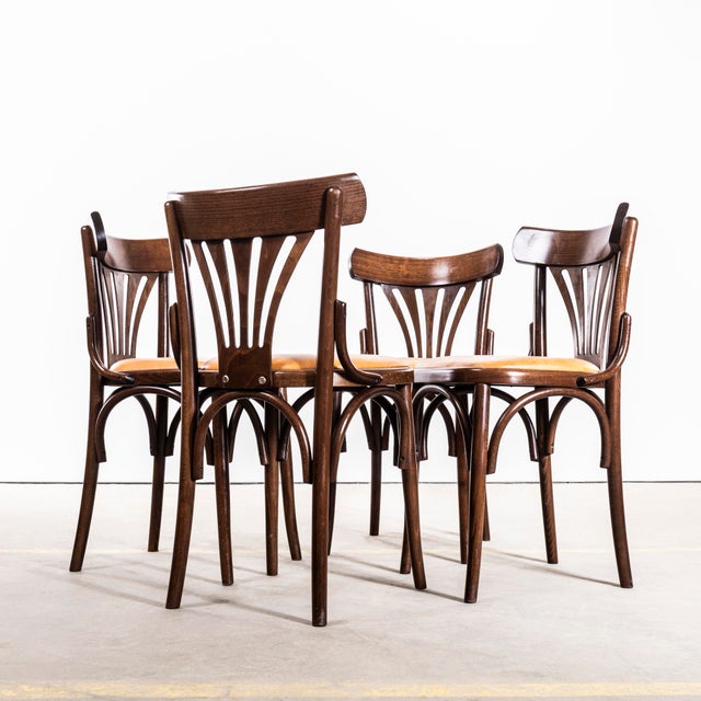 Upholstered Fan Back Bentwood Dining Chair, 1960s, Set of 4 For Sale - Image 10 of 10