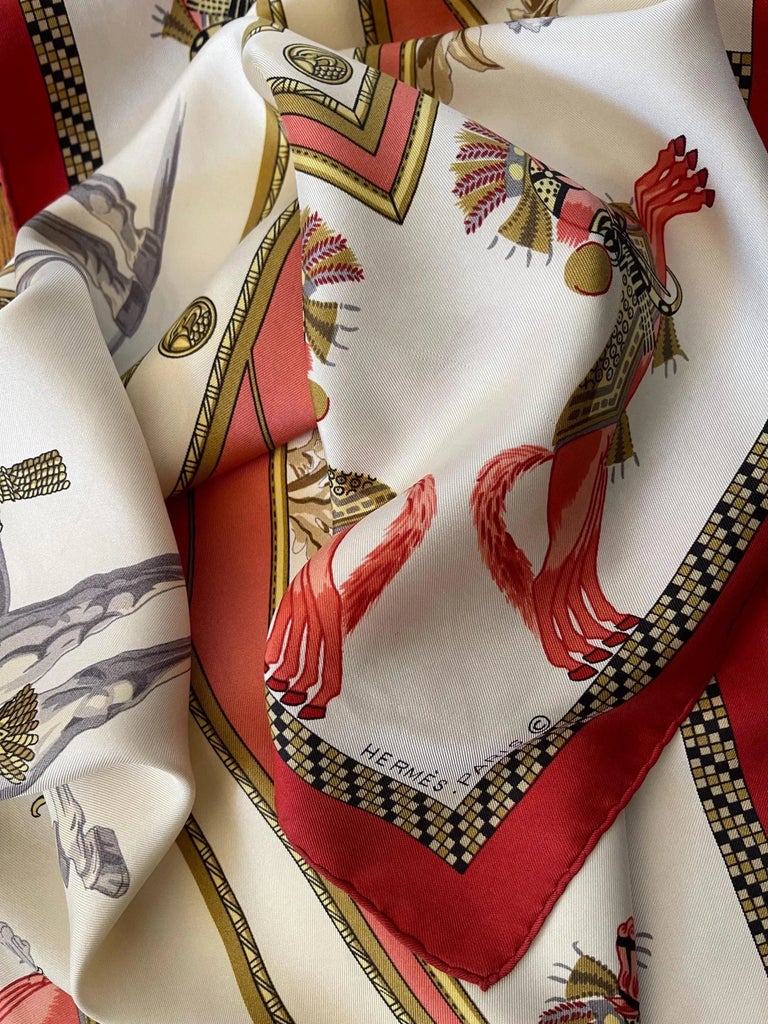 Hermès Scarf « Harnais Français Premier Empire » 1957 | Chairish