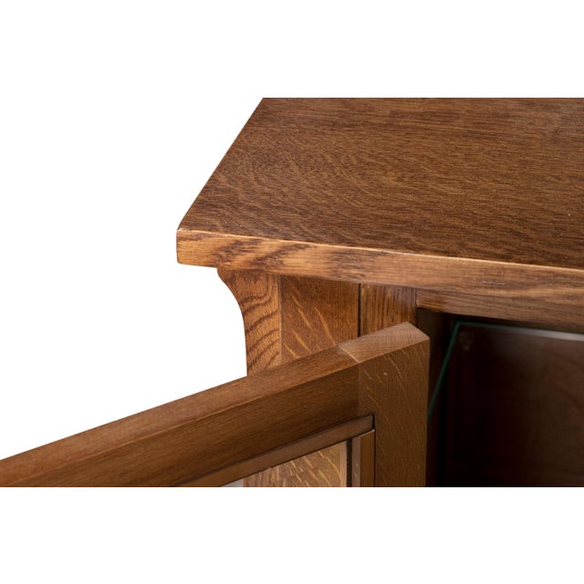 2020s Mission Quarter Sawn Oak 72" Tv Stand - Walnut For Sale - Image 5 of 9