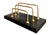 A sophisticated desk set made in Italy for Saks Fifth Avenue; circa 1980s. Rich black leather embossed with crocodile...