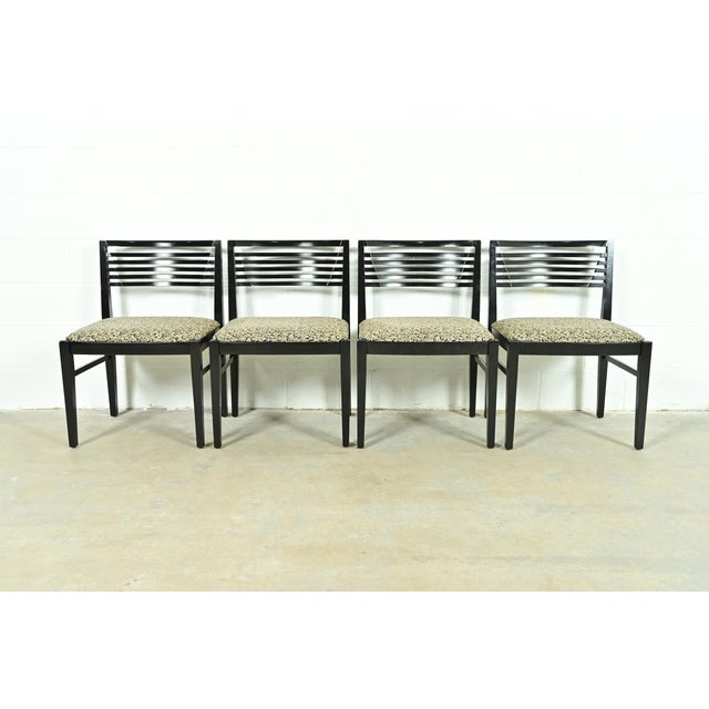 Knoll Postmodern Black Lacquered Ricchio Dining Chairs, Set of Four For Sale - Image 13 of 13