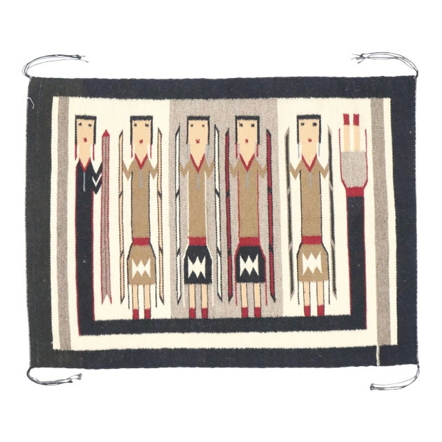 Antique Yeibichai Navajo-Style Kilim Rug - 02'01 X 02'10 For Sale