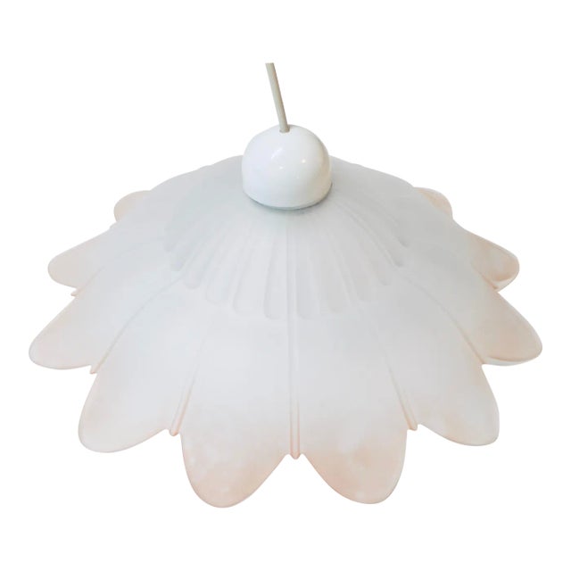Pink and White Glass Flower Pendant Light | Kromer Leuchten For Sale
