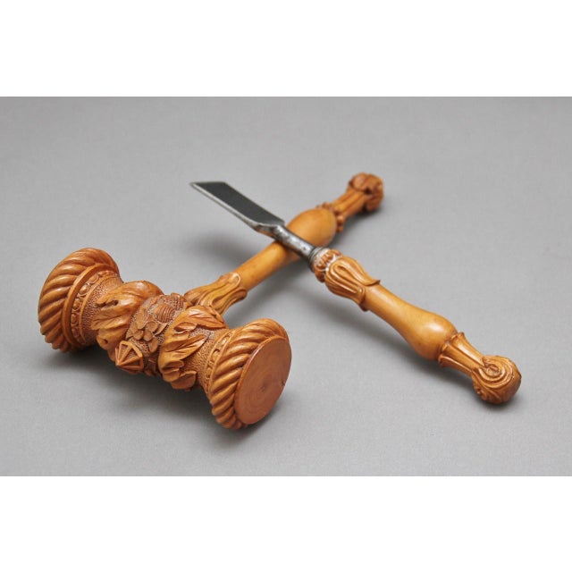 Antique Ceremonial Launching Mallet and Chisel, 1880, Set of 2 For Sale - Image 4 of 12