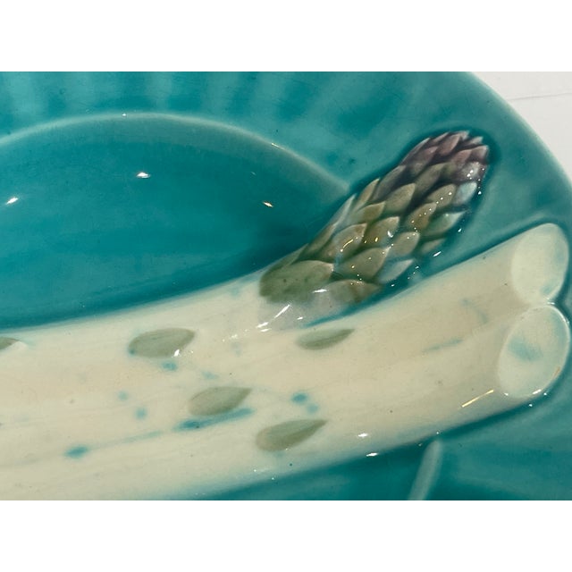 Late 19th Century French Majolica Asparagus Plate by Luneville For Sale - Image 9 of 11